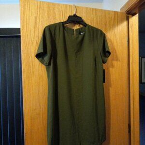 Womens Lulus Short Sleeved 100% Polyester Short Lined Olive Dress Sz Small